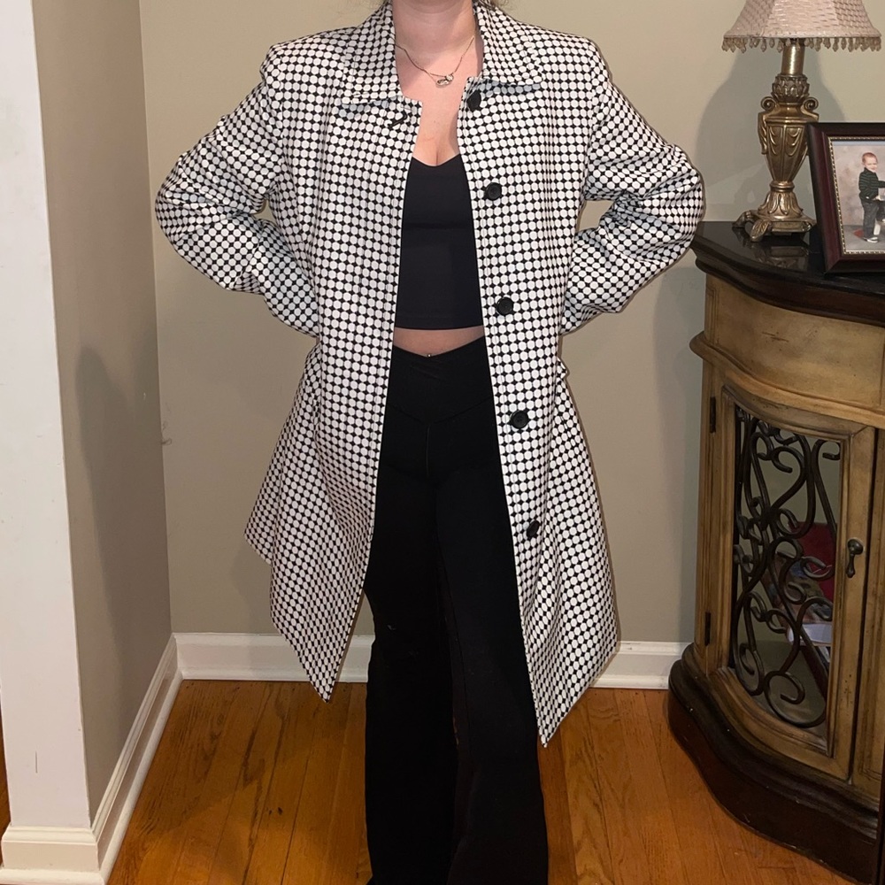 Style & Co Black and white trench coat